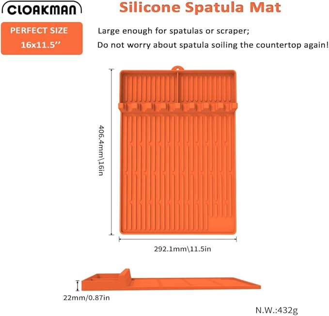 Silicone Grill Mat Compatible with Blackstone, Silicone Griddle Tools Mat with Drip Pad, Spatula Mat for Outdoor Grill Kitchen Counter