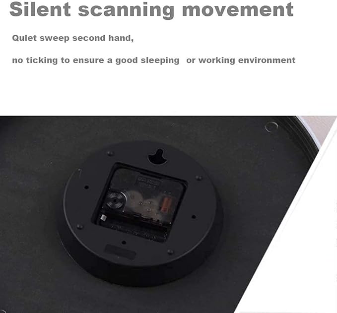 Kitchen Wall Clocks Vintage Style Non-Ticking Wall Clock Battery Operated Quartz Analog Silent Movement Large Decorative Clock Arabic Numerical for Home Office Decor 12 Inch - Black 2
