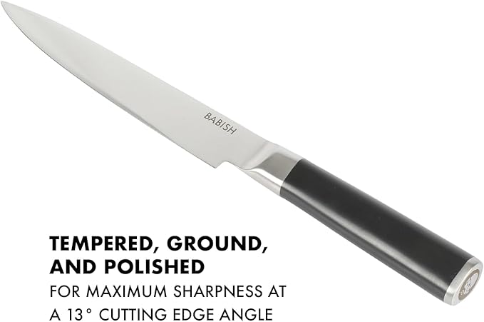 Babish High-Carbon 1.4116 German Steel 8 Inch Full Tang, Forged Carving Kitchen Knife