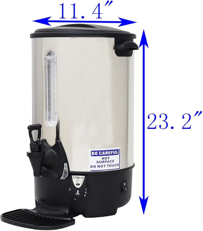 23L/24.3QT Hot Water Dispenser Commercial Electric Hot Water Bucket 1500W Fast Boiling with Temperature Control Electric Kettle for Office Restaurant Tea Shop & Event Venues 110V
