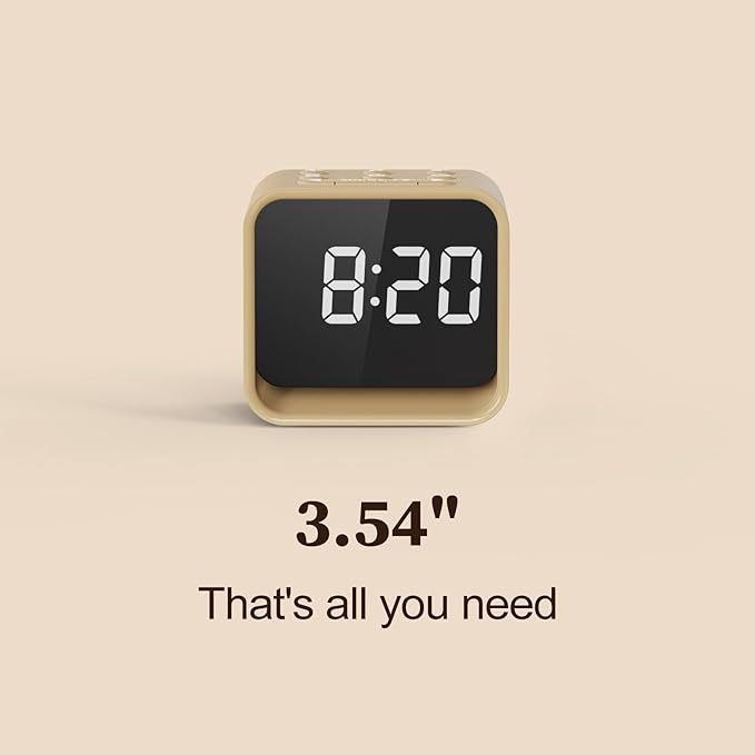 Housbay Wooden Sound Machine Alarm Clock for Bedrooms - Gentle Wake-Up with Birdsong, White Noise for Sleeping, Small Digital Clock for Phone-Free Routine - Maple Wood