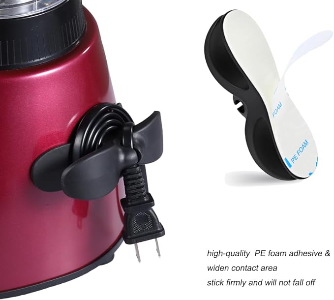 Cord Organizer for Appliances, 4PCS Kitchen Appliance Cord Winder Cord Organizers, Cord Holder Cord Wrapper for Appliances Stick on Pressure Cooker, Mixer, Blender, Coffee Maker, Air Fryer