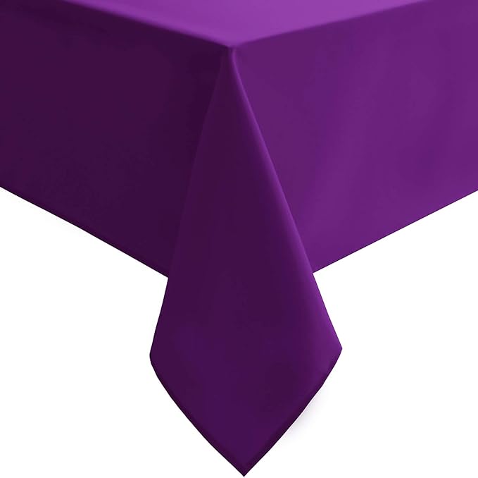 Hiasan Royal Purple Tablecloth for Square Tables - Waterproof and Spillproof Washable Fabric Table Cloth for Dining Room Kitchen Party, 60 x 60 Inch