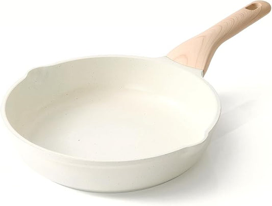 Ceramic Non Stick Frying Pans Skillet, 9.5 Inch Ceramic Frying Pan Nonstick for Cooking Non Toxic, Healthy Induction Cookware, Heat Resistant Handle, PFOA & PFAS Free