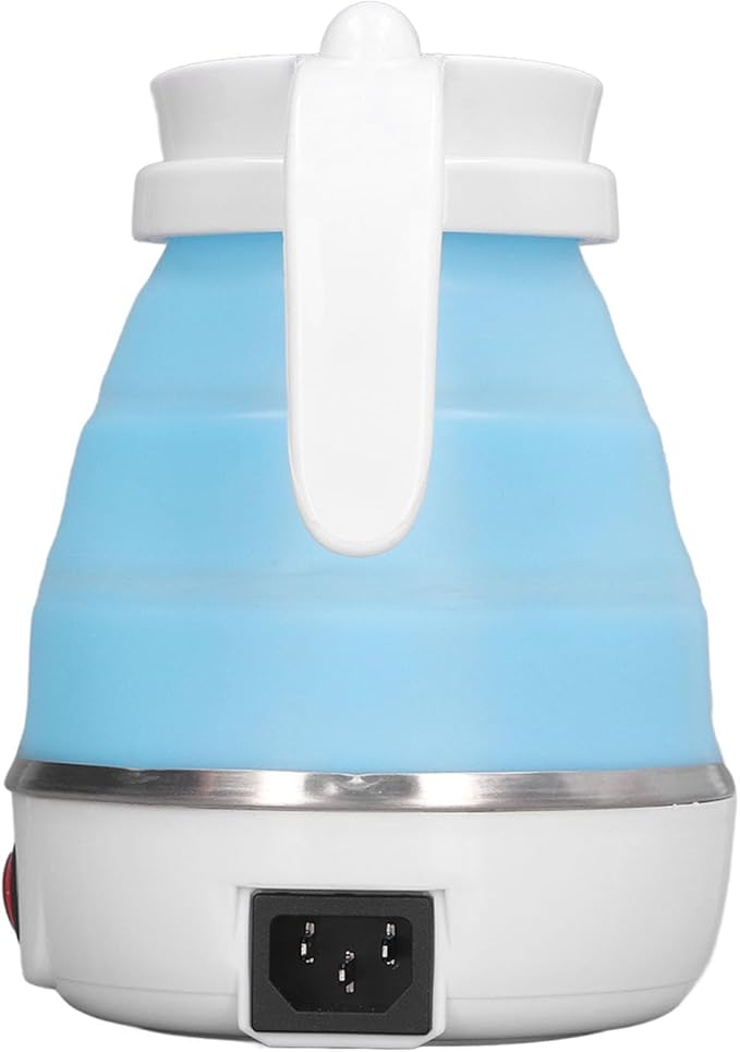 Folding Electric Kettle, US Plug 110V 400W Collapsible Hot Water Kettle with Detachable Power Cord for Desktop (Blue)