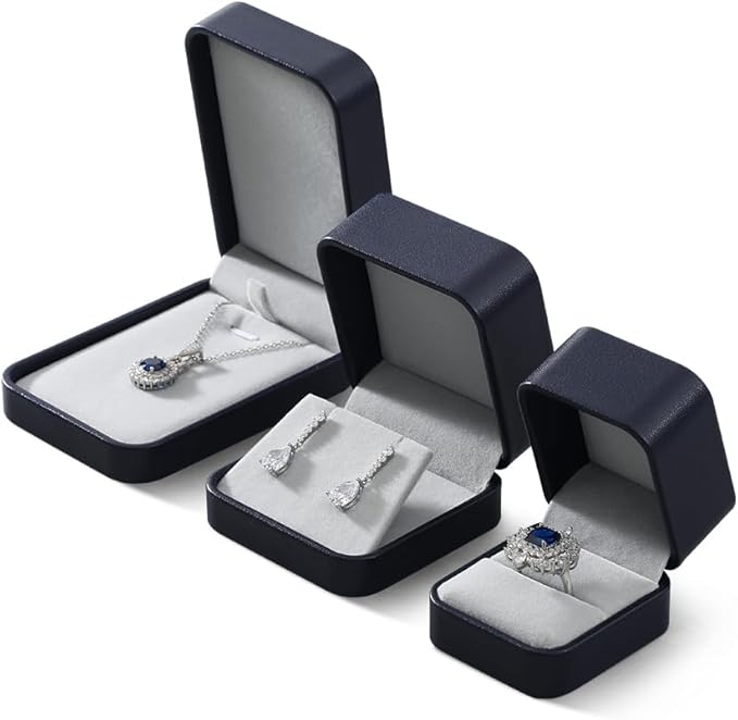 Earring Jewelry Box, Leather Earrings Box,Premium Jewelry Box Earrings,Luxury Earring Case (Blue)