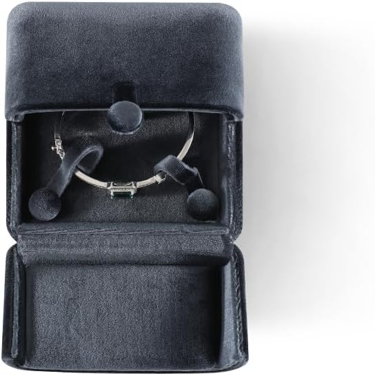 Velvet Bracelet Box，Ceremony Gift Boxes for Jewelry Display，Bracelets Holder for Women，Men Valentine Gifts Case (Grey)