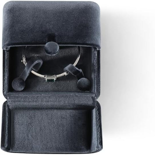 Velvet Bracelet Box，Ceremony Gift Boxes for Jewelry Display，Bracelets Holder for Women，Men Valentine Gifts Case (Grey)