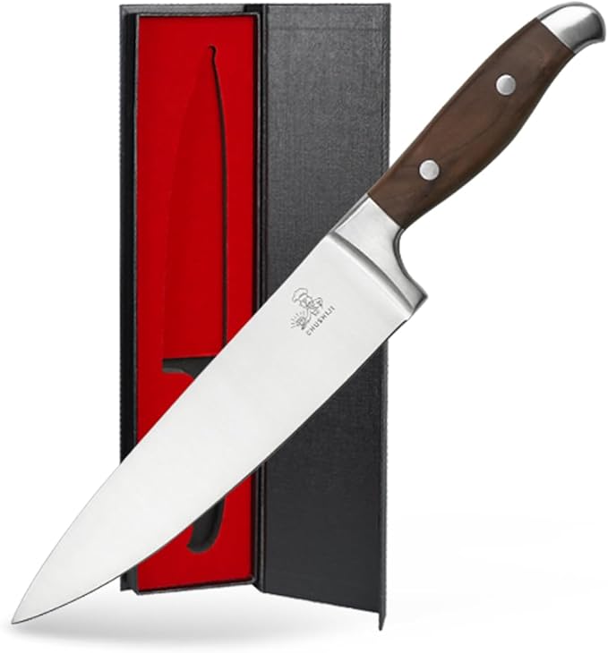 Chef Knife 8 Inch, Japanese Professional Chef knife High Carbon Stainless Steel, Razor Sharp Chefs Kitchen Knife, Vegetable Chopping Knife for Cooking With Full-tang Handle, Walnut