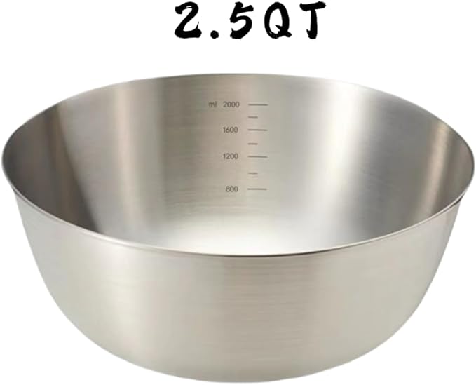 MANHONGYU Stainless Steel Mixing Bowls Set for Kitchen, Dishwasher Safe Nesting Bowls for Cooking, Baking, Meal Prepping, 3Pcs 2.5Qt,Stackable