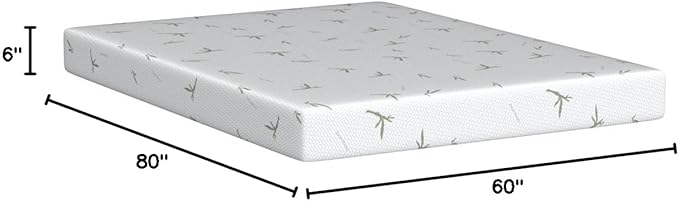 IULULU Queen Mattress in a Box, 6 Inch Memory Foam Mattress with Breathable Bamboo Cover, Green Tea Queen Size Mattress Made in USA for Cool Sleep, Medium Firm, CertiPUR-US Certified