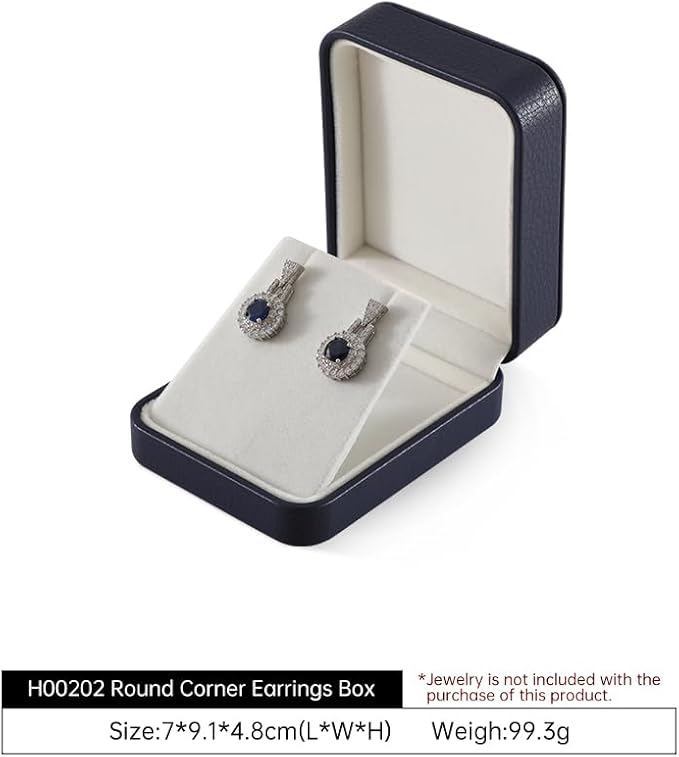 Leather Earring Jewelry Box, Blue Earring Storage,Small Earring Gift Box For Engagement, Wedding,Premium Earing Display Box