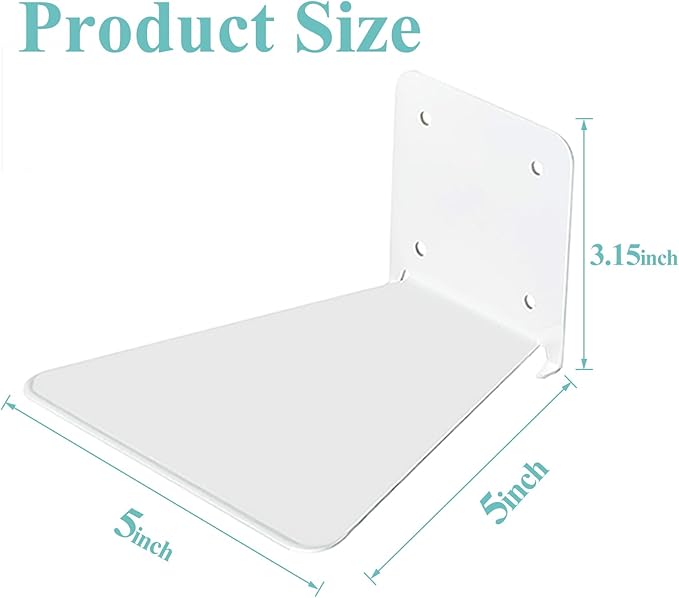 Invisible Floating Bookshelf - Modern White Wall Mount Metal Shelves for Room, Bedroom Bookcase, Small Bookshelf with Minimalist Design, Sleek Storage for Books & Decoratives（6PCS）