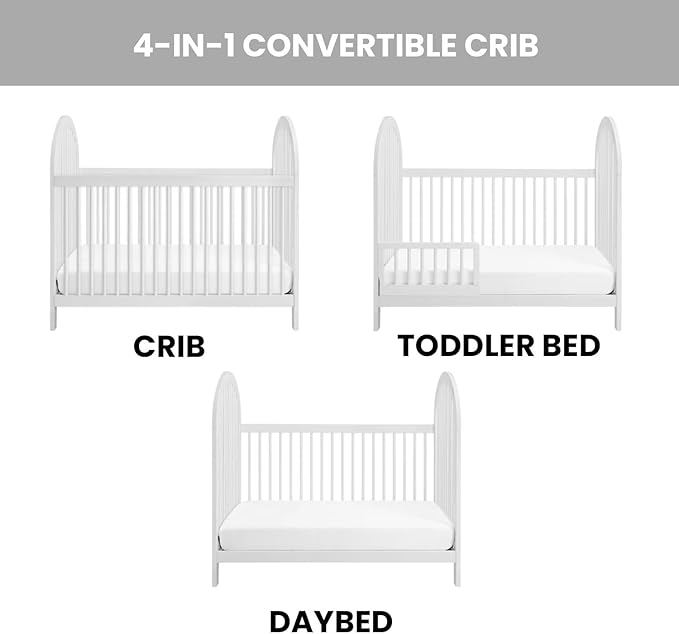 Soho Baby Everlee 3-in-1 Island Crib, Whitewash