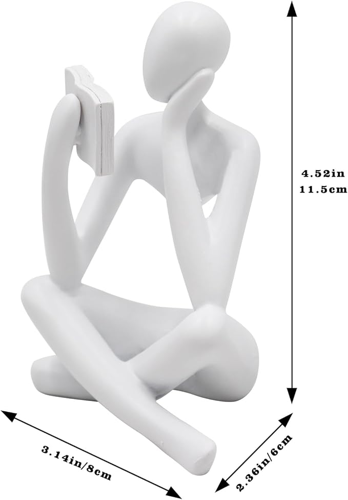 Reading Women Statue, Thinker Sculptures, Abstract Art Ornament, Modern Aesthetic Figurine Decoration, Suitable for Home Living Room Bedroom Office Shelf Table Desk Bookshelf Decor
