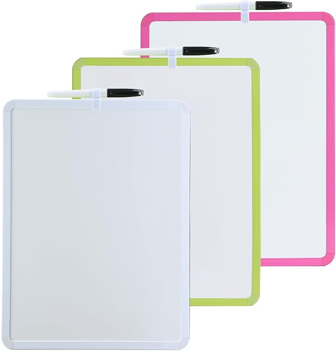 Portable Small whiteboard, Drawing Board, Writing Board, 12 "X 16" Portable Modern Color Frame Dry Erase Board, Used for to-do Notes in Offices, Homes, and Schools (White)