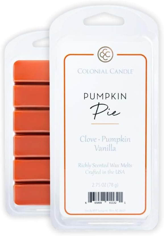Colonial Candle Pumpkin Pie Wax Melts, Wax Melt Warmer Cubes, Long Lasting Scented Wax Warmer Cubes, 4 Pack, 6 Cubes Each - Made in The USA