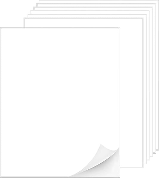 Printable White Sticker Labels, 1000 Sheets 8.5" x 11" Full Sheet Label Stickers Paper for Laser & Inkjet Printer - Matte, 1000 Labels