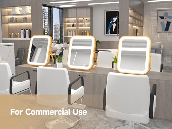 PRIMETEK Vanity Mirror with Lights, 10"x8" LED Lighted Makeup Mirror, Portable Makeup Mirror with Lights, Touch Screen, 3-Color Lighting, 5X Magnification, for Vanity Desk Tabletop, Bedroom,