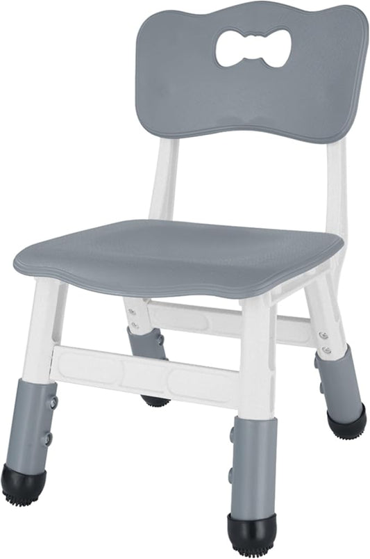 FUNLIO Adjustable Kids Chair (1pc), 3 Level Height Adjustable Toddler Chair for Ages 3-8, Sturdy Child Chairs with Maximum Bearing 220lbs, for Classrooms/Daycares/Homes, CPC & CE Approved - Gray