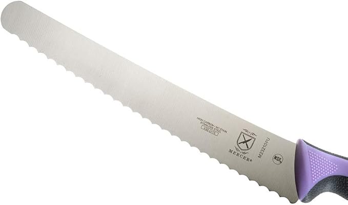 Mercer Culinary Millennia Color Handle Cutlery 10" Bread Knife (Wavy Edge Wide) Purple
