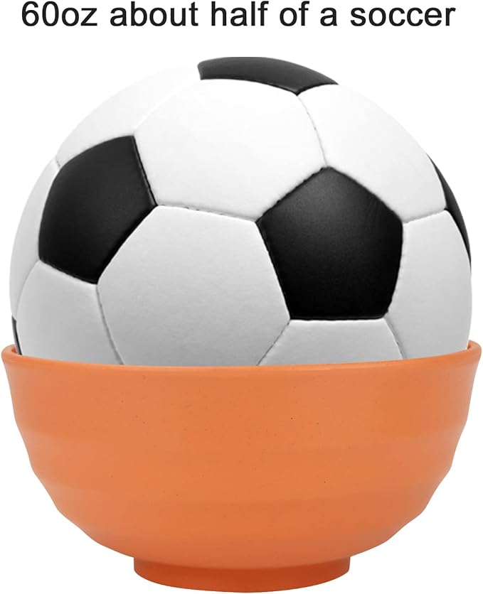 Homienly Large Salad Bowls, Large Soup Bowls Set of 8,Wheat Straw Bowls,Serving Bowl Set for Wedding Parties, 60 Oz Big Bowl for Kitchen, Salad, Soup, Microwave and Dishwasher Safe-Multi Color