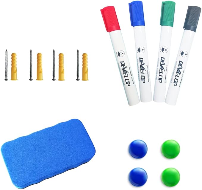 DEVELOP Large Magnetic Dry Erase Board 36 x 72 Inch, Wall Mounted Whiteboard with Aluminium Frame & Detachable Marker Tray 3' x 6', Magnetic White Board for Home School Office