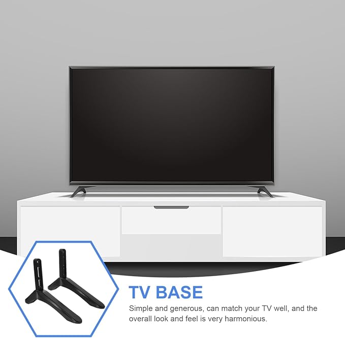 PRETYZOOM TV Base Pedestal Screen Stand Desktop TV Monitor Riser Support Legs Universal for 32 to 65 Inches Monitor