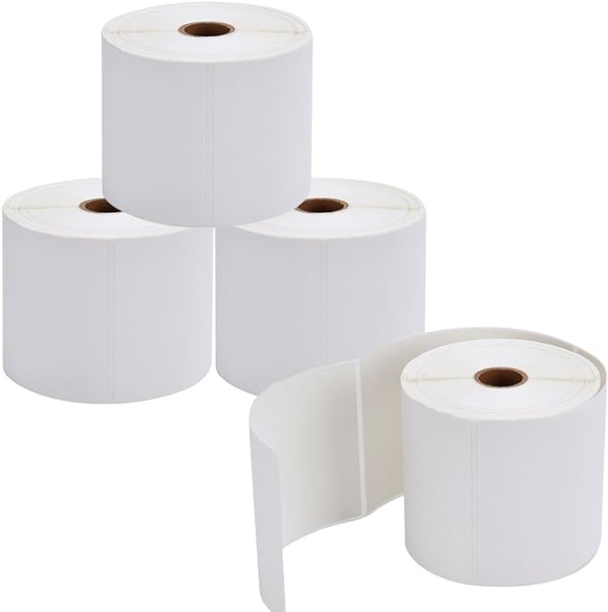 9527 Product 4x6 Direct Thermal Shipping Labels for Zebra 2844 ZP-450 ZP-500 ZP-505,Blank,450 Labels/Roll, 1" Core,Total 4 Rolls