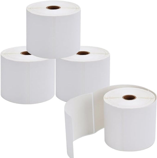 9527 Product 4x6 Direct Thermal Shipping Labels for Zebra 2844 ZP-450 ZP-500 ZP-505,Blank,450 Labels/Roll, 1" Core,Total 4 Rolls