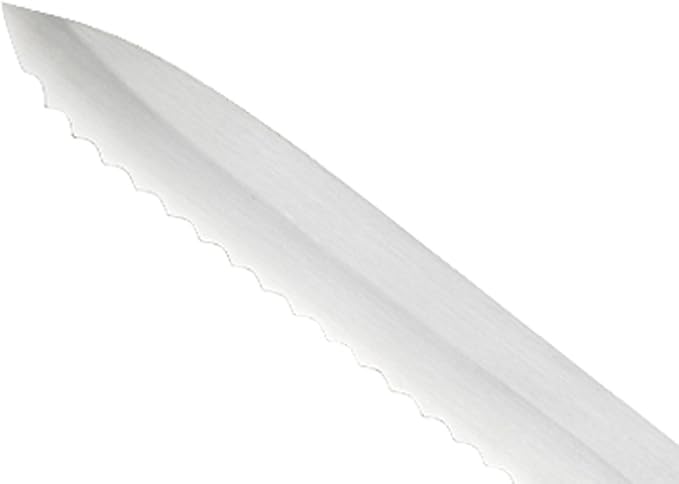 Mercer Culinary Ultimate White, 8 Inch Wavy Edge Offset Utility Knife