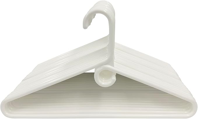 Clothes Hangers 30 Pack Plastic - Heavy Duty Space Saving Coat, Velvet Hangers, Pant Hangers for Closet Organization - Durable Non-Slip, White Wardrobe Essentials Bulk Storage