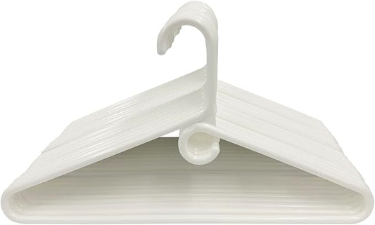 Clothes Hangers 30 Pack Plastic - Heavy Duty Space Saving Coat, Velvet Hangers, Pant Hangers for Closet Organization - Durable Non-Slip, White Wardrobe Essentials Bulk Storage