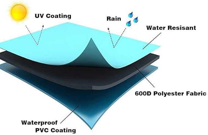 Vailge Waterproof Patio Furniture Set Cover with Padded Handles, Patio/Outdoor Table Cover, Patio/Outdoor Dining Rectangular Table Chairs Cover(Large,Beige & Brown)