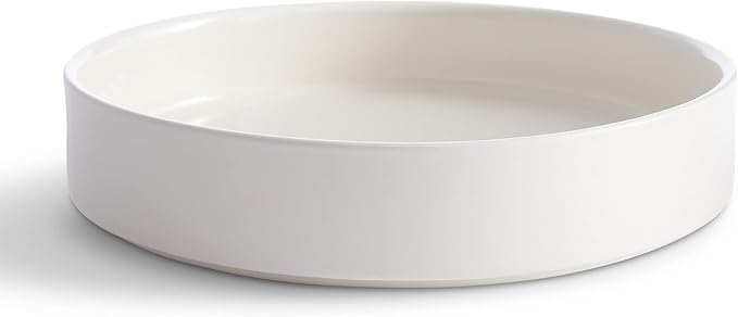222 Fifth Kaden 12-Piece Modern White Porcelain Dinnerware Set – Service for 4, Plate & Bowl Set, Contemporary Design, for Everyday Dining & Entertainment, Microwave & Dishwasher Safe