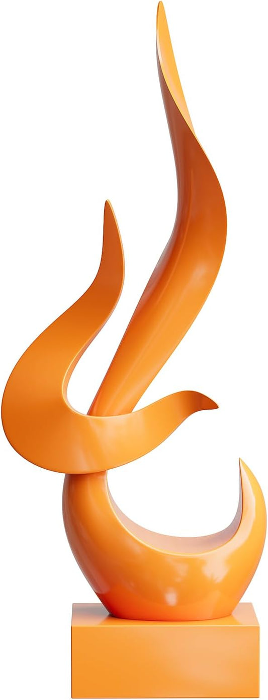 Dosker Orange Flame Sculptures Home Decor, Abstract Statues Shelf Decor, Table Decor, Desk Decor for Living Room Office, Kitchen