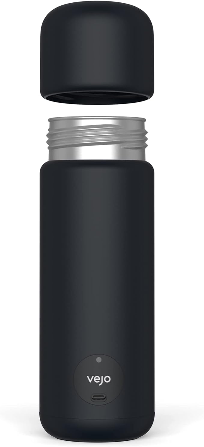 Vejo Personal Blender Powder-Powered Blending System | No Shaking | No Clumps | No Prep | Easy One-Button Design | USB Rechargeable Blender | Black