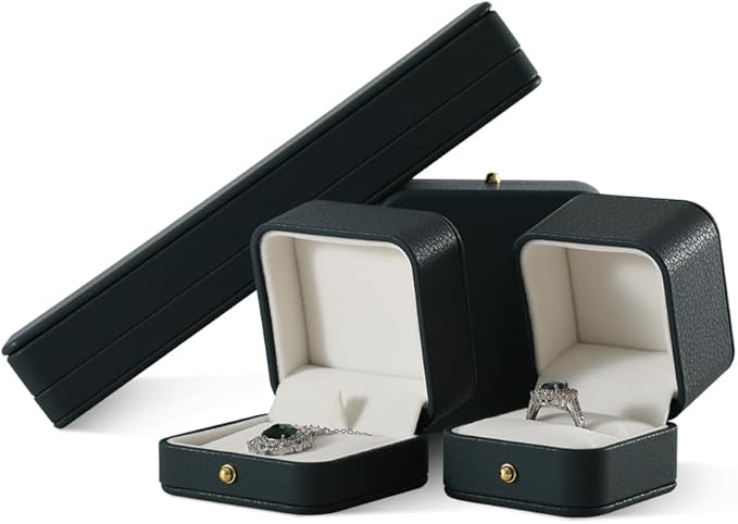 Necklace Gift Box, Leather Small Jewelry Box,Premium Jewelry Box For Necklaces,Luxury Necklace Case (Dark Green)