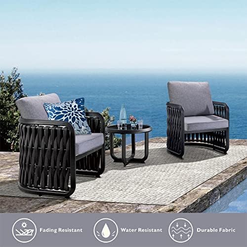 JMGBird Outdoor Cushion Tufted Pillow, Deep Seat Outdoor Chair Cushion 22"x22" Patio Cushions for Outdoor Furniture Grey