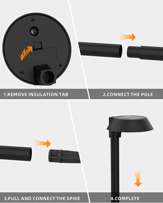 Solar Lights Outdoor Waterproof, LED Solar Pathway Lights Outdoor Garden Landscape Lighting for Walkway Driveway, Auto On/Off, 6 Pack