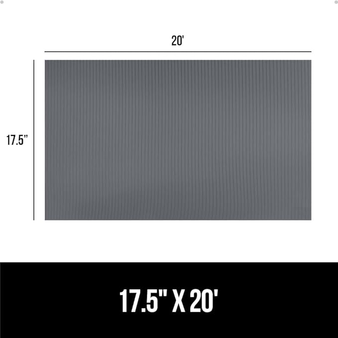GORILLA GRIP DuraGuard Shelf Liner, 17.5x20 Non-Adhesive Cabinet Liners for Kitchen Drawers, Shelves, Refrigerator, Pantry Storage, Bathroom Closet, Durable Waterproof BPA Free Ribbed Plastic, Gray