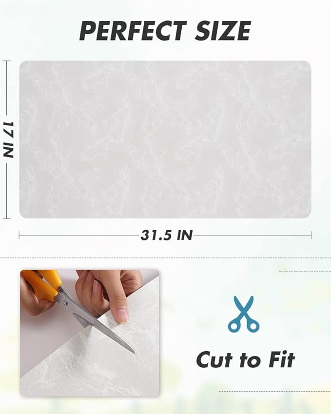 AMOAMI Coffee Mat - Hide Stain, Rubber Backed, Absorbent Dish Drying Mat for Kitchen Counter - Fits Under Coffee Maker & Machine, Dish Rack