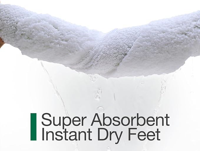 LUMI Ultra Soft Bathroom Rugs Non Slip with Rubber Backing, Absorbent Washable Bath Mat Quick Dry, Upgraded Premium Microfiber Plush Carpet for Bathtub and Shower Floor, White, 24x60