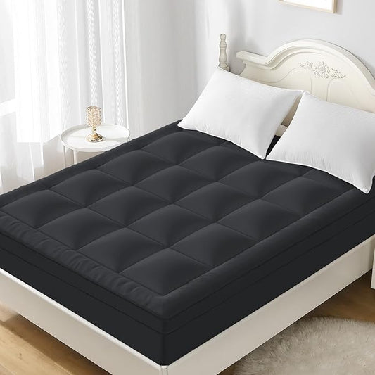 YUGYVOB Twin Mattress Topper - 800GSM Extra Thick Cooling & Breathable Mattress Pad with Deep Pocket 8"-21" & Soft Down Alternative Filling, Grey