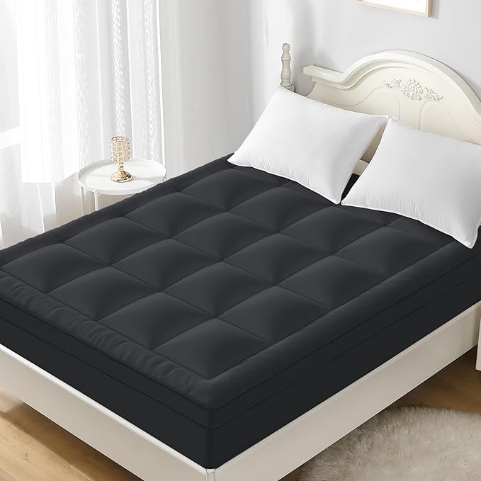 YUGYVOB Twin Mattress Topper - 800GSM Extra Thick Cooling & Breathable Mattress Pad with Deep Pocket 8"-21" & Soft Down Alternative Filling, Grey