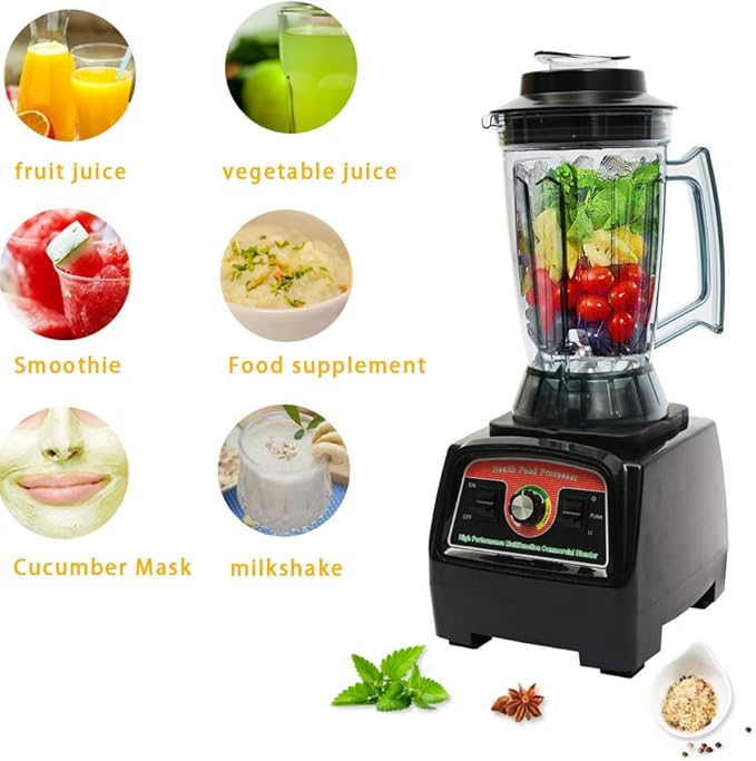 DNYSYSJ 2800W Professional Blender for Kitchen Commercial Countertop Smoothie Blender Electric Mixer Juicer Food Professor Machine with 3.9L Capacity Jar