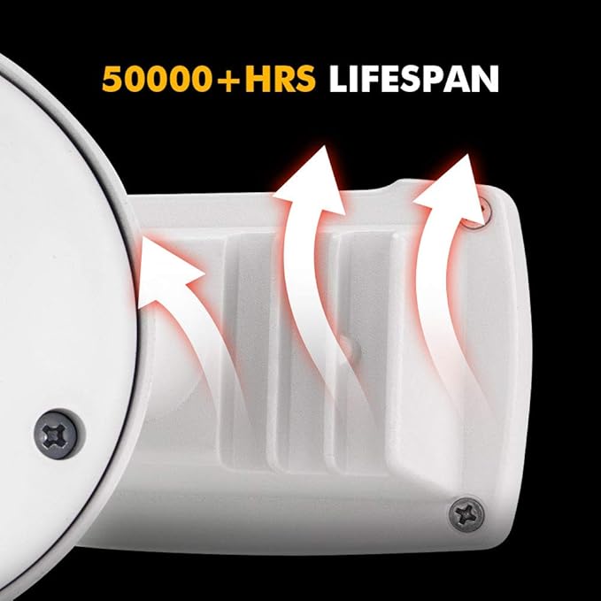 LUTEC LED 3500 Lumen 32W 5000K Integrated Dual-Head Flood Light Outdoor Dusk to Dawn Waterproof Exterior Security Wall Light for Patio Garden Yard