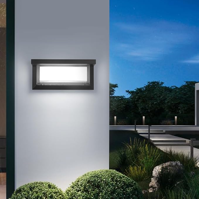 Outdoor Porch Light 24W Outdoor Wall Sconce Lights 3 Color 3000K/4000K/6500K Outdoor Light Fixture 2100LM IP65 Waterproof for House Garage Exterior Lighting fixtures Backyard Garden 1 Pack