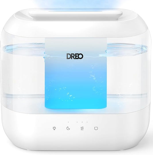 Dreo Humidifiers for Bedroom, Top Fill 4L Supersized Cool Mist Humidifier, 36H Runtime, 28 dB Quiet Ultrasonic Air Humidifier for Large Room, Plants, Baby Nursery, Indoor, Night Light, Easy to Clean