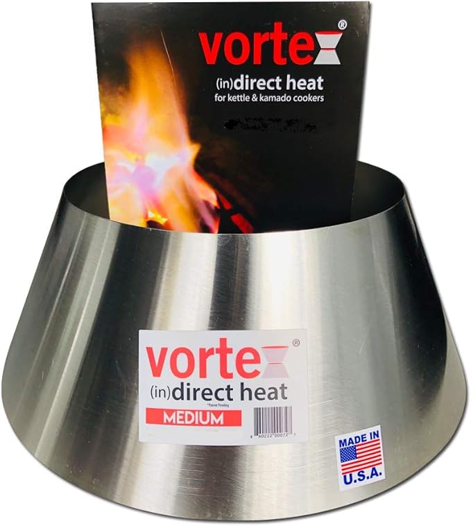 VORTEX (IN) DIRECT HEAT for Charcoal Grills, Medium Size - For Weber Kettle 22 26.75 WSM Smokey Mountain XL Kamado XL Big Green Egg